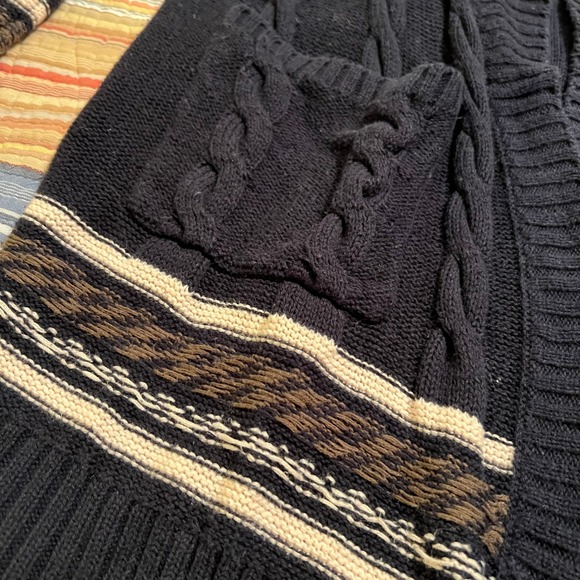 ABOUND Women Navy Blue Cable Knit Shawl Collar Long Cardigan Sweater Size L - Picture 2 of 7